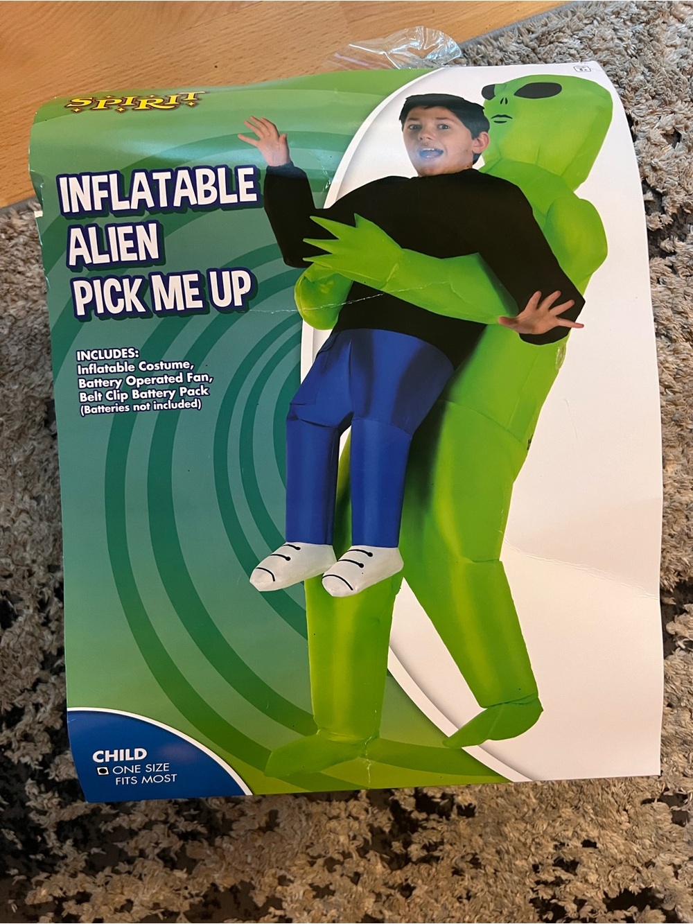 Spirit Inflatable Alien Pick Me Up Costume - Bright Green